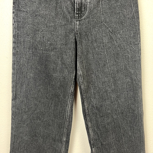 Abercrombie & Fitch The Crop Wide Leg Ultra High Rise Faded Black Size 27 / 4R - Picture 3 of 11